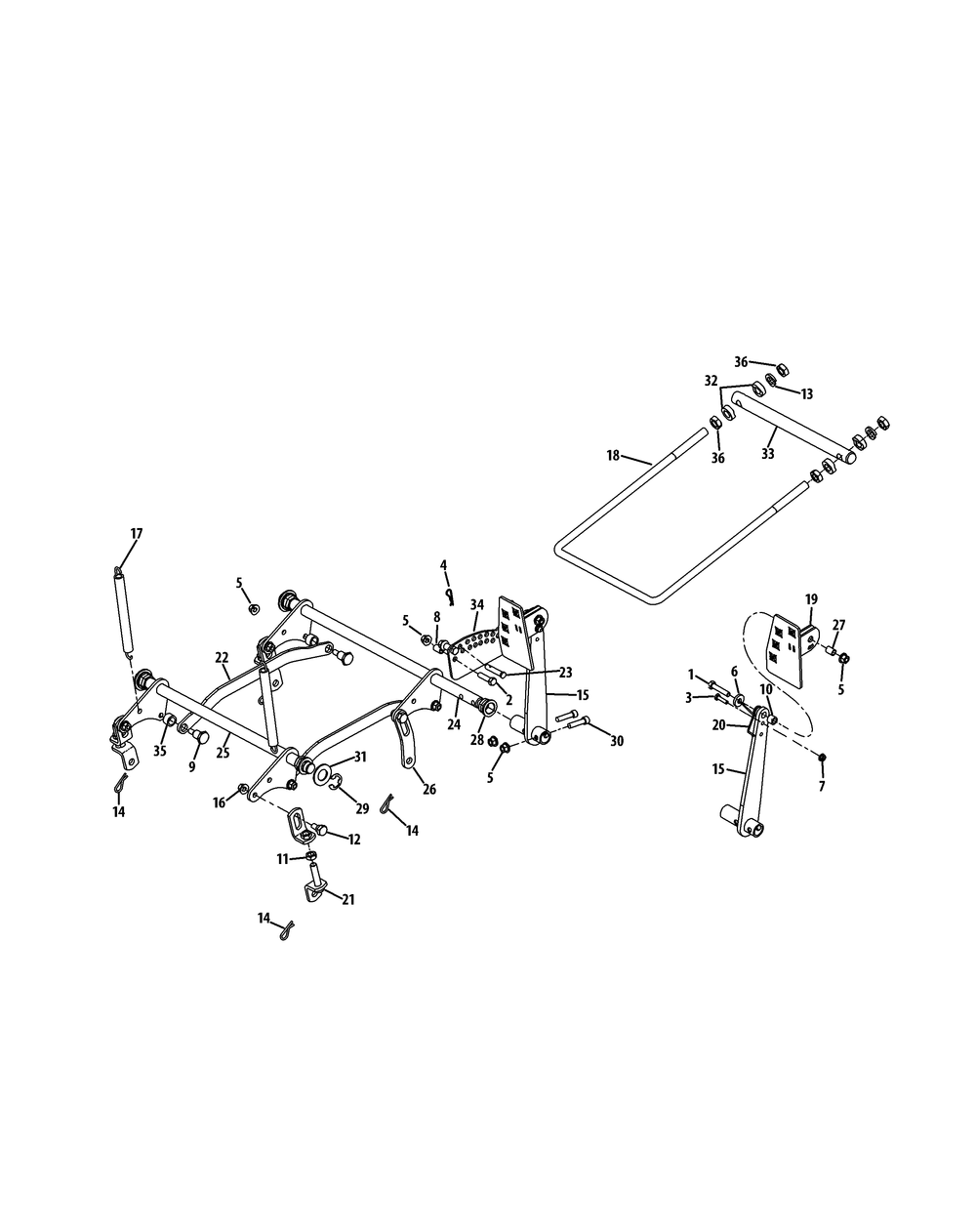 Lift Assembly Diagram and Parts List for Z-FORCE48 (17BF3AGV-17BF3AGV010)(2011) Cub Cadet Lawn Tractor